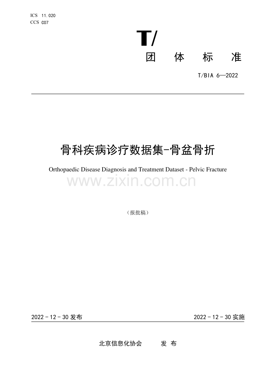 T∕BIA 6-2022 骨科疾病诊疗数据集-骨盆骨折.pdf_第1页