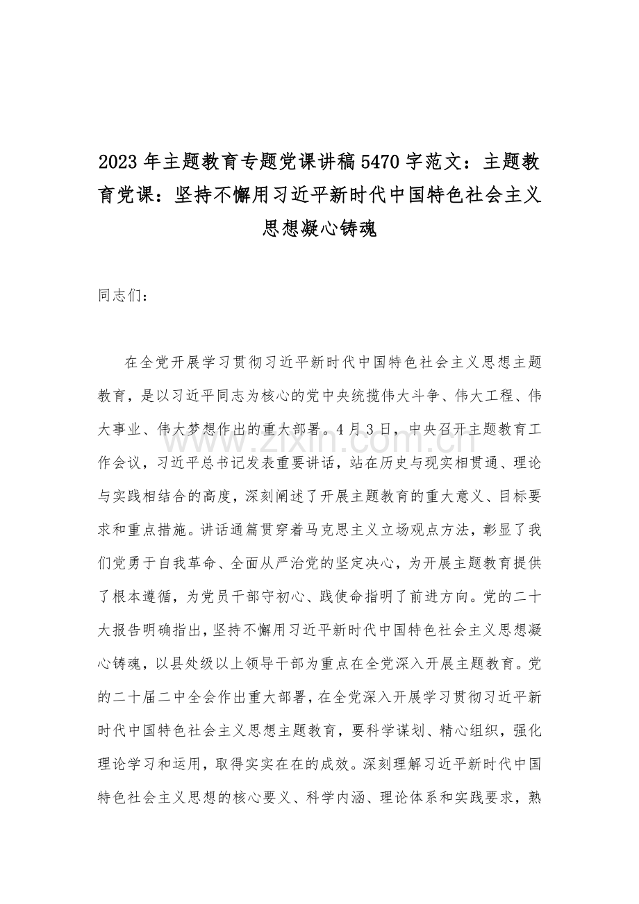 2023年主题教育专题党课讲稿、工作会议讲话提纲（共9篇）汇编.docx_第2页