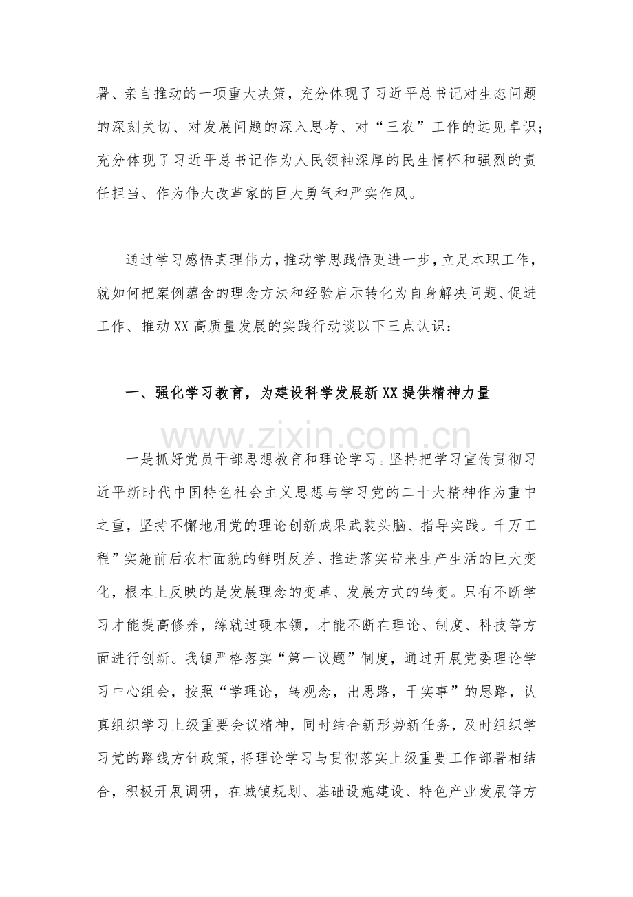 2023年浙江千村示范万村整治（“千万工程”）经验案例专题学习研讨心得体会发言材料5篇文.docx_第2页