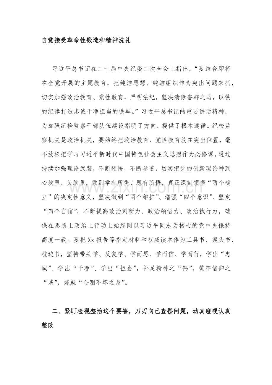 2023年学习全国纪检监察干部队伍教育整顿会议精神心得体会与专题研讨发言材料（两篇文）.docx_第2页