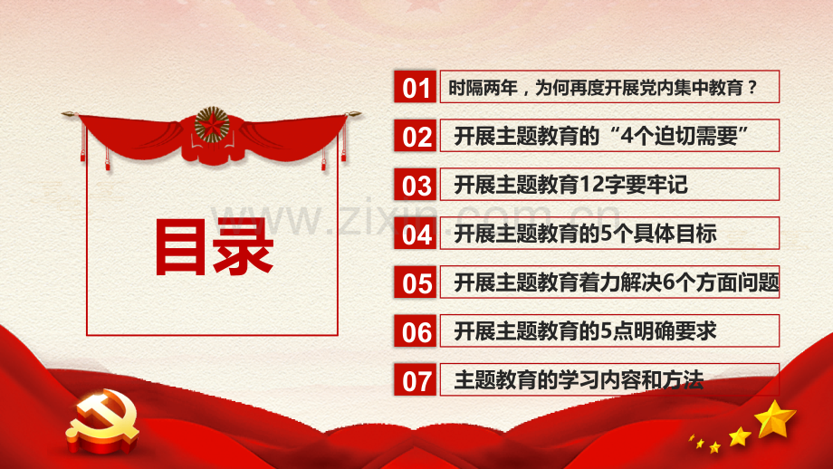 2023年学习贯彻习近平新时代中国特色社会主义思想主题教育专题党课：新一轮主题教育讲话精神学习与学深悟透知行合一真正把习近平新时代中国特色社会主义思想在xx落地生根PPT课件【两套】供参考.pptx_第3页