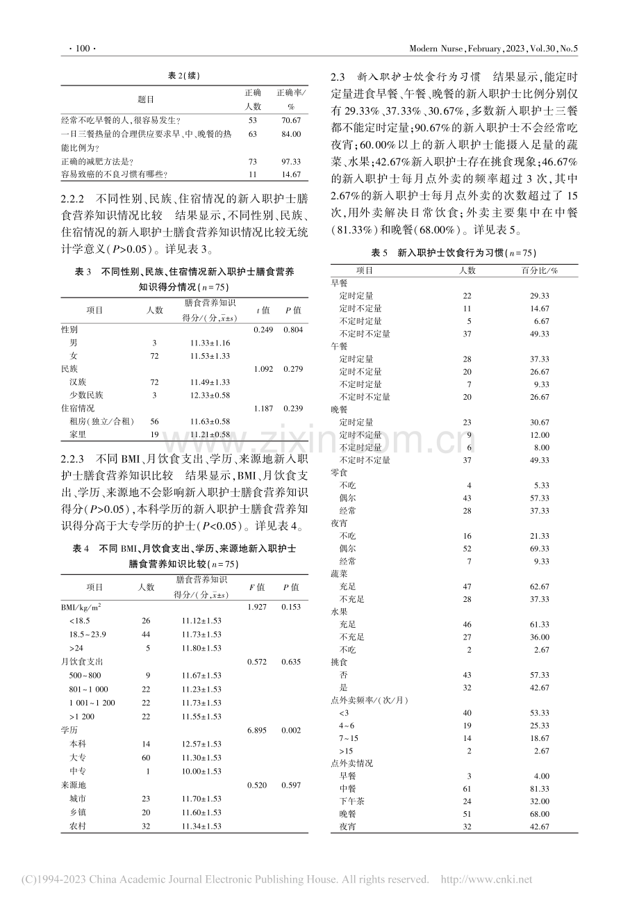 福建省某三甲医院新入职护士膳食营养状况的横断面研究_穆艳.pdf_第3页