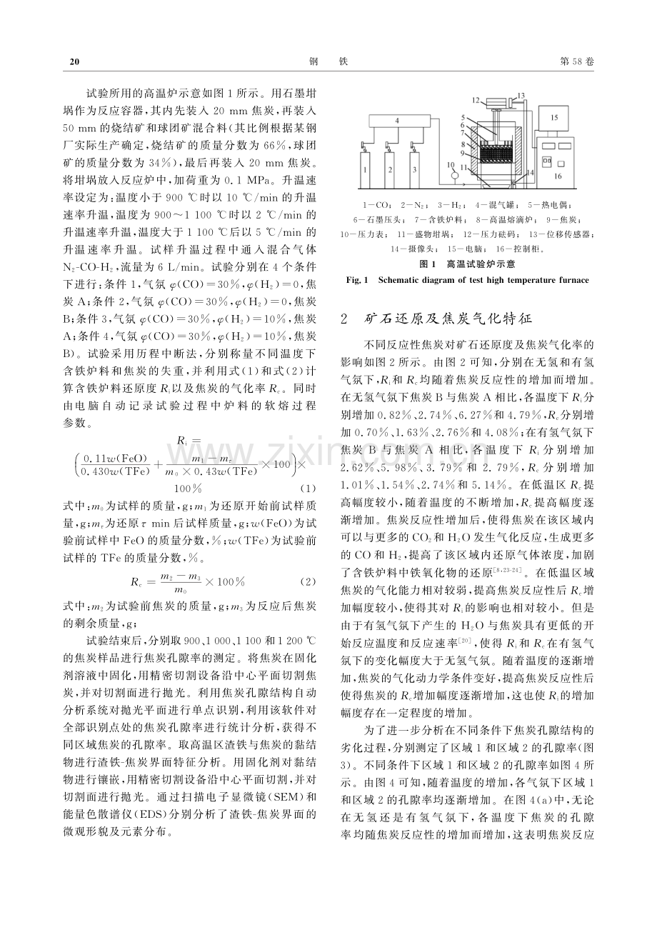 不同反应性焦炭在炉料还原-软熔过程中的作用行为_兰臣臣.pdf_第3页