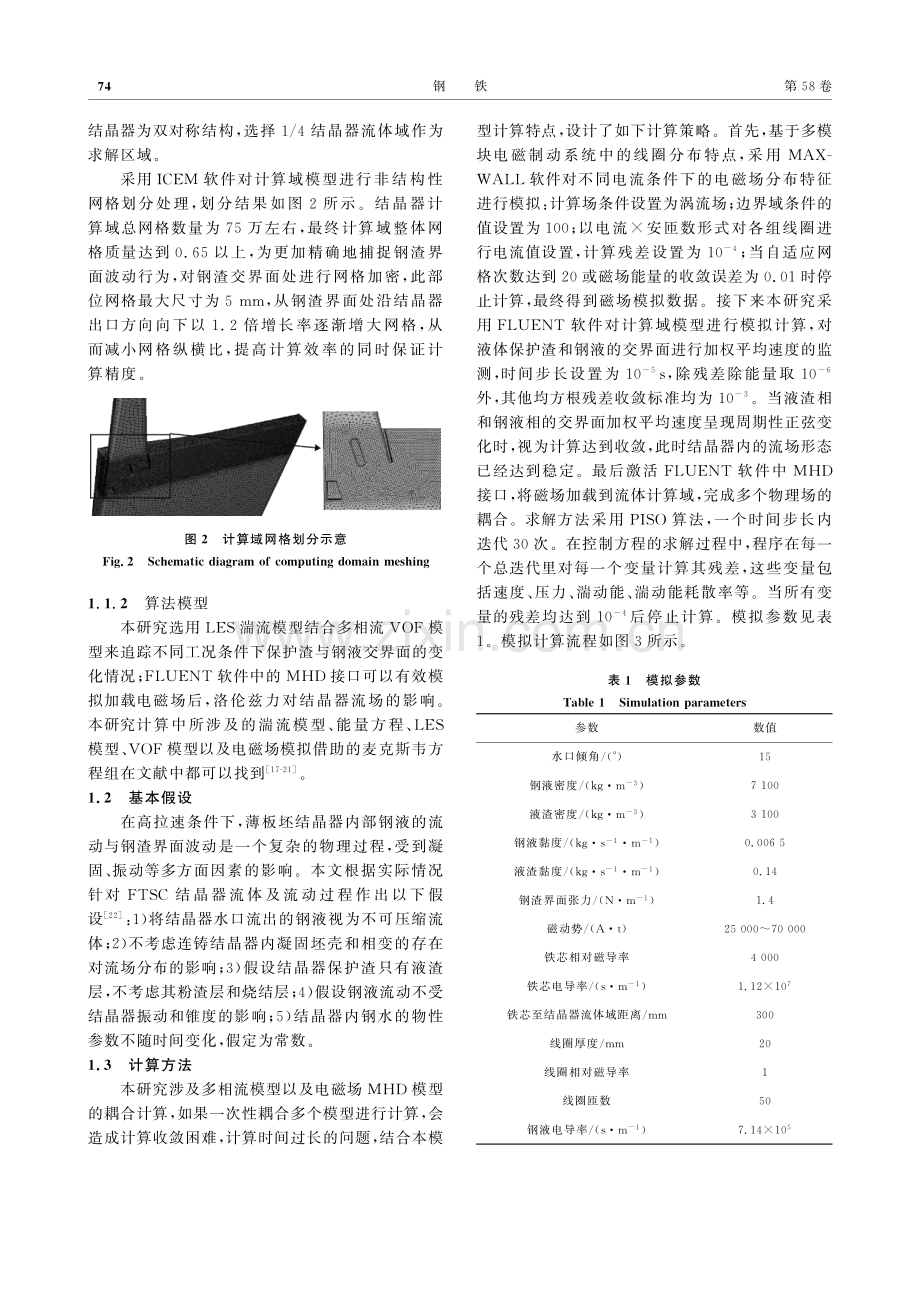 电磁制动对薄板坯结晶器内冶金行为的影响_李学凯.pdf_第3页