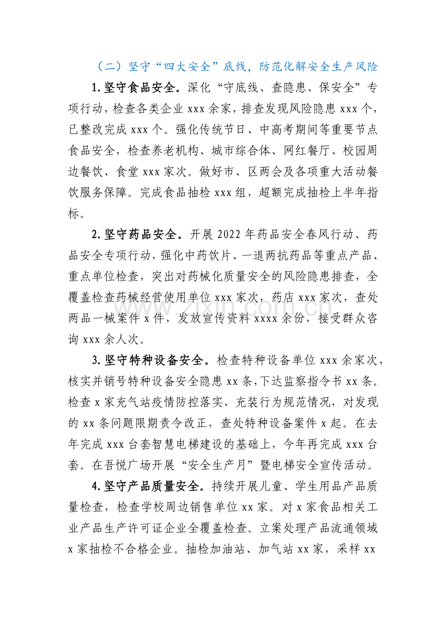 区市场监督管理局2022年上半年工作总结.docx_第2页