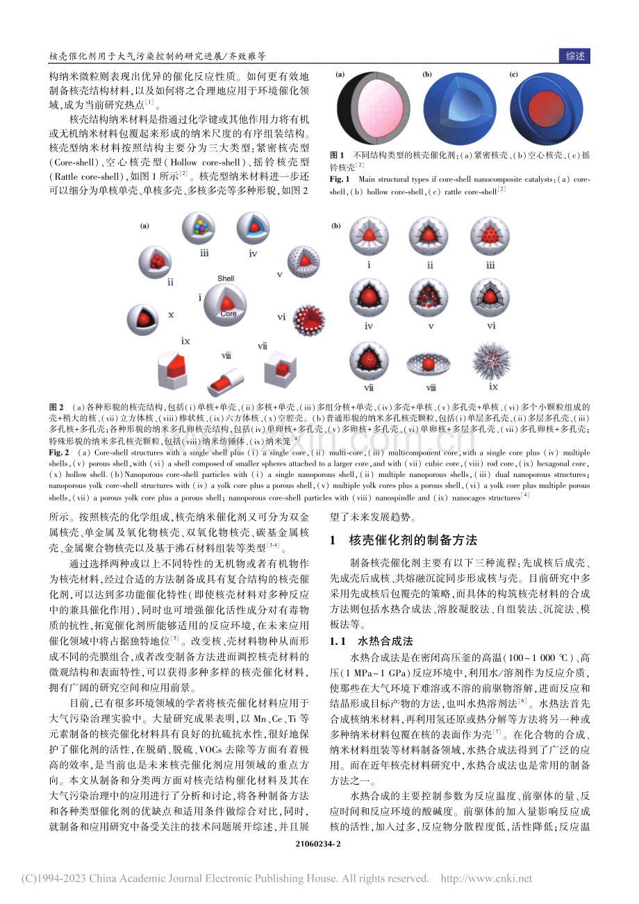 核壳催化剂用于大气污染控制的研究进展_齐致雍.pdf_第2页