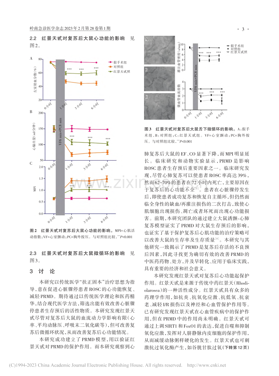 红景天甙对心肺复苏后大鼠心功能的保护作用_梁炼.pdf_第3页