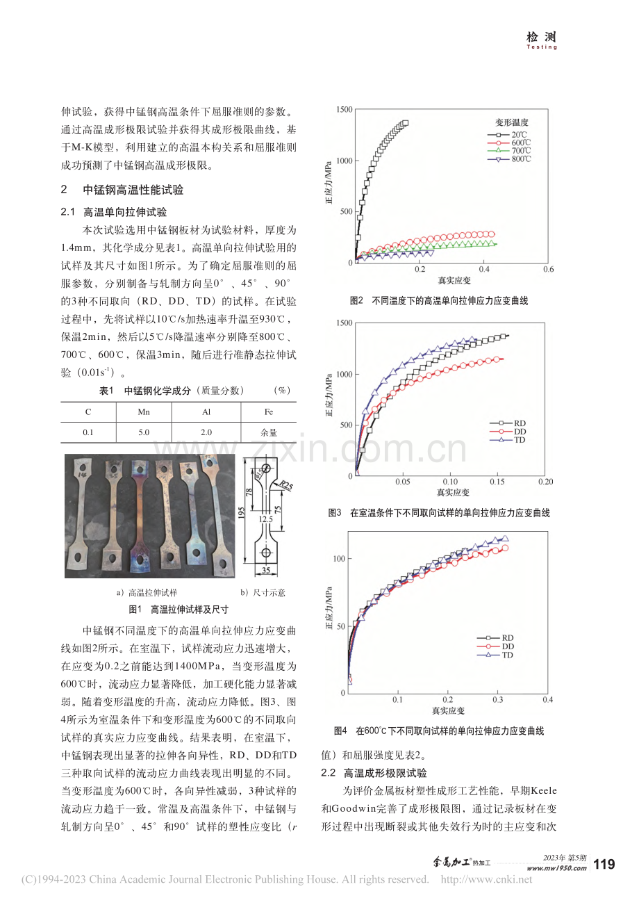 基于M-K模型不同屈服准则...锰钢高温成形极限预测的研究_石兴博.pdf_第2页