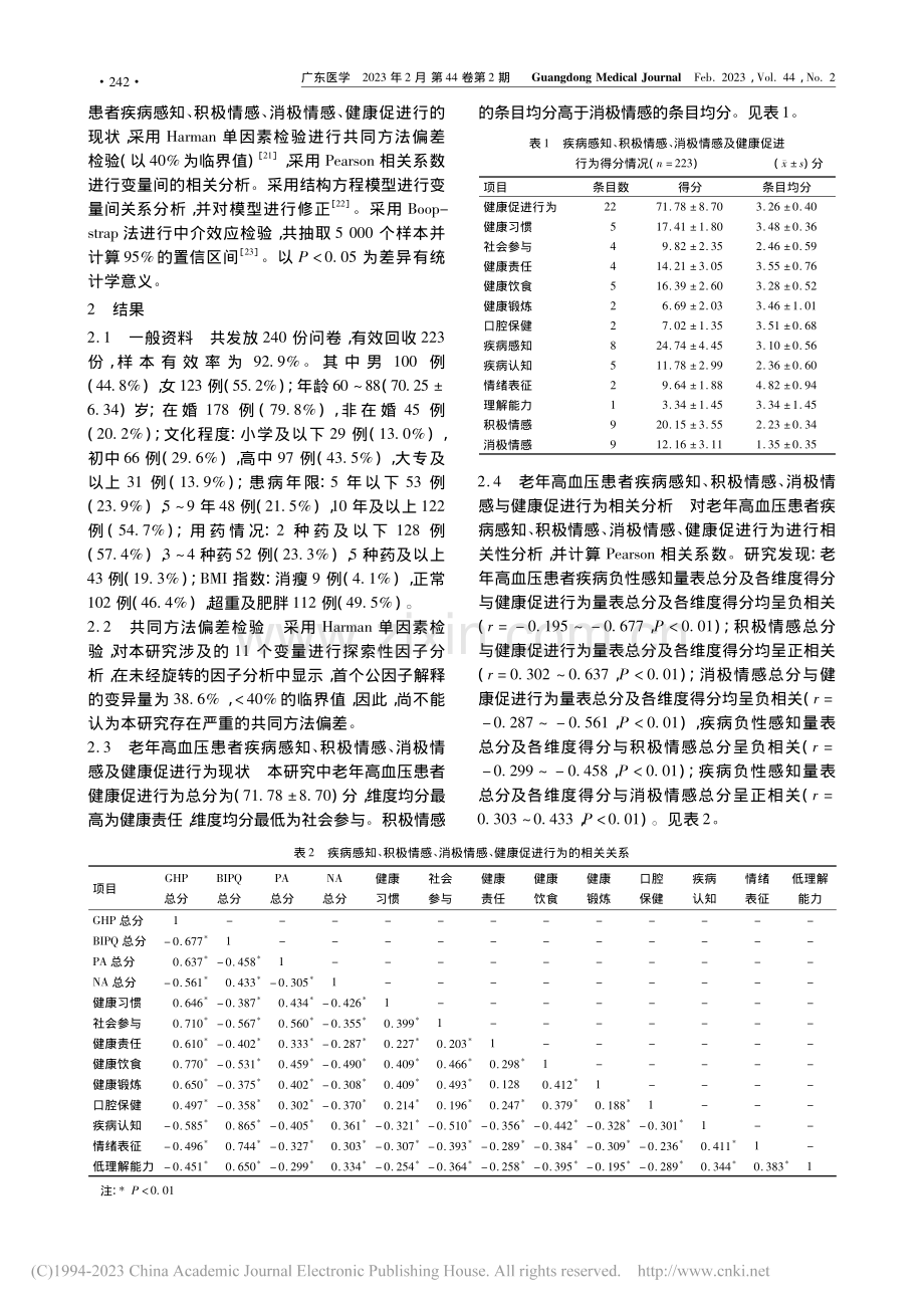 积极、消极情感在社区老年高...促进行为之间的双重中介作用_李娜.pdf_第3页