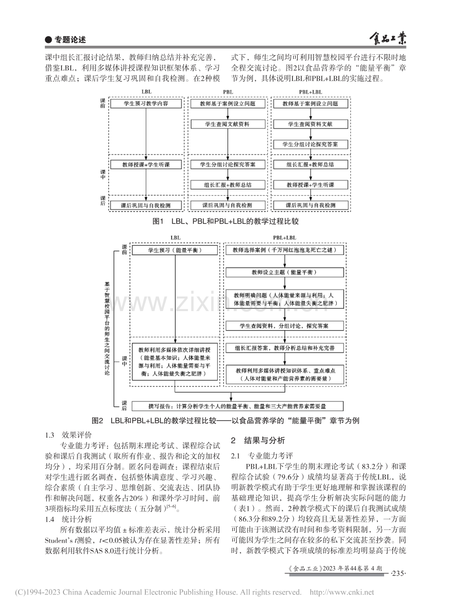 基于PBL和LBL融合的食品专业课程教学改革与实践_王林.pdf_第2页