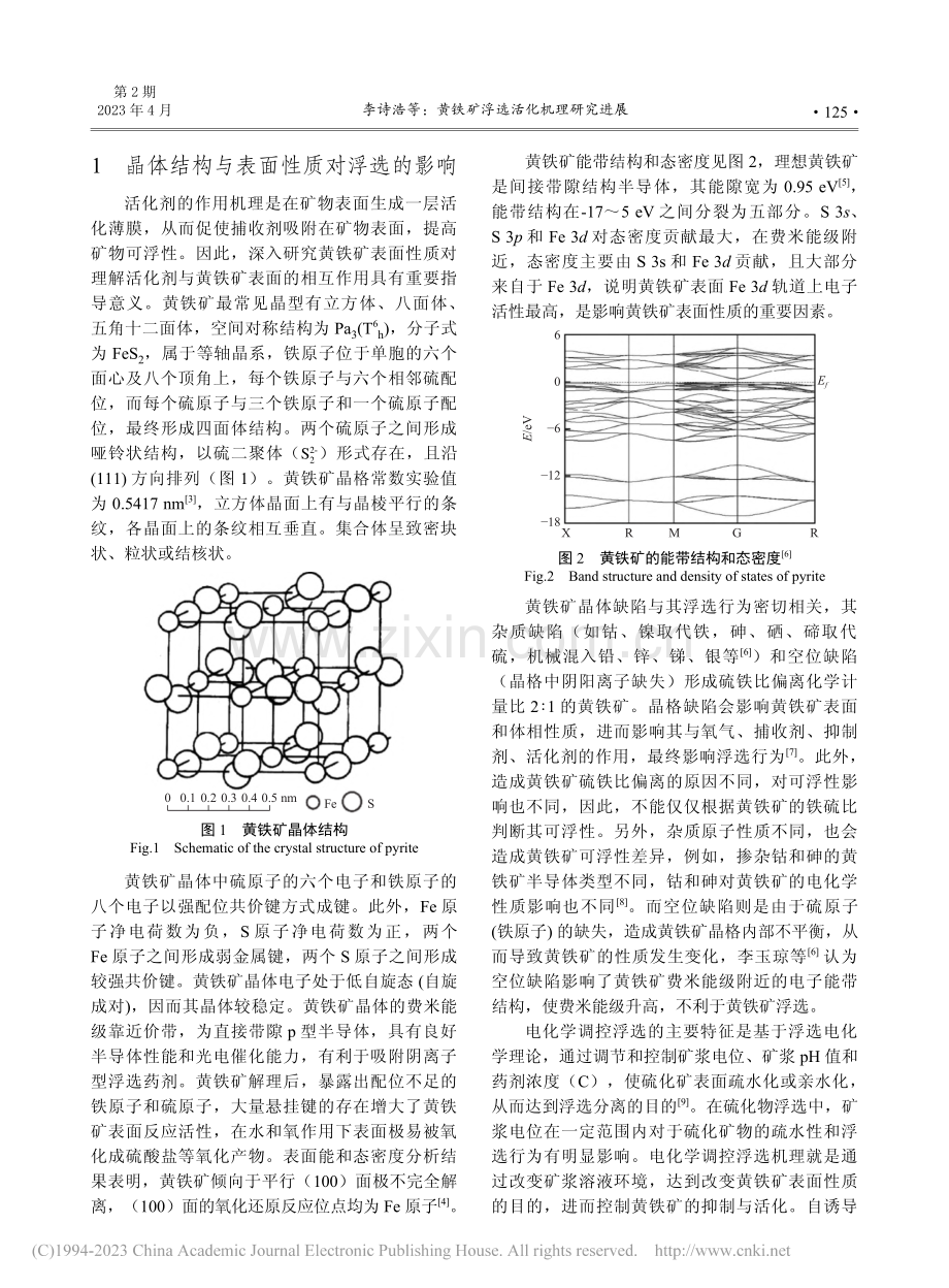 黄铁矿浮选活化机理研究进展_李诗浩.pdf_第2页