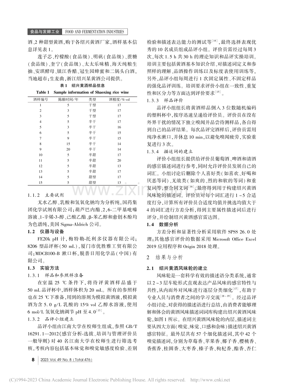 黄酒感官质量评价体系研究——以绍兴黄酒为例_王蒙.pdf_第2页