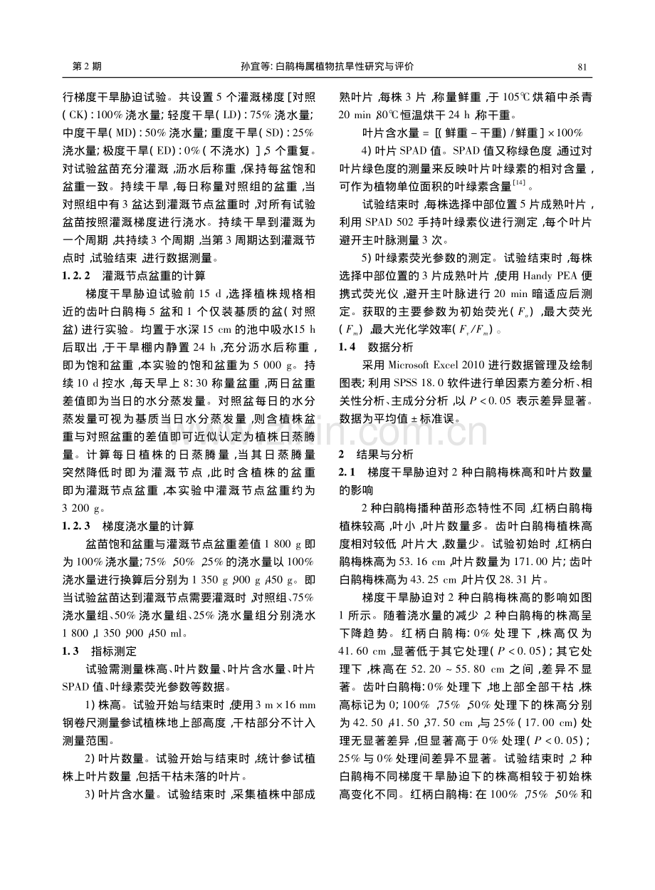 白鹃梅属植物抗旱性研究与评价_孙宜.pdf_第3页