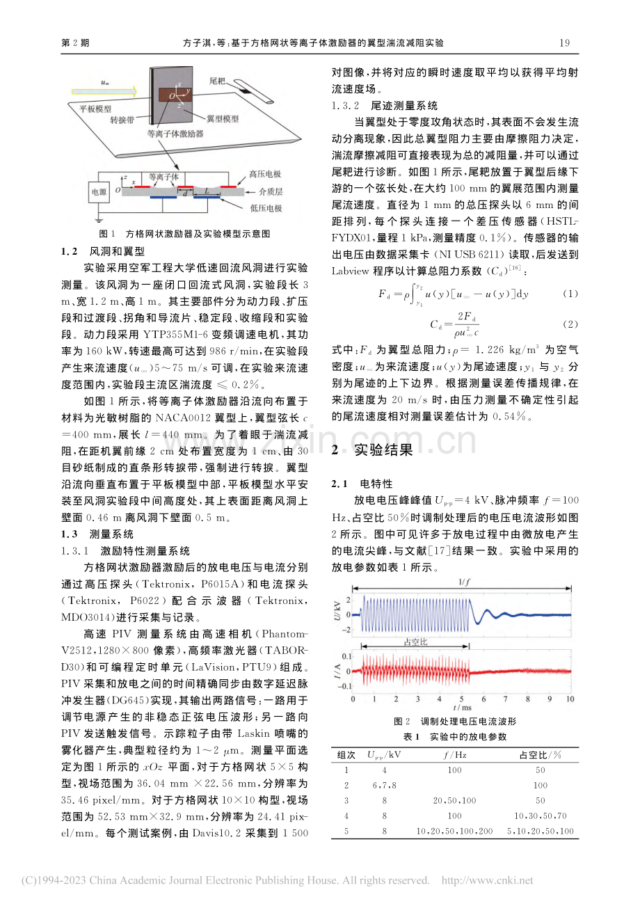 基于方格网状等离子体激励器的翼型湍流减阻实验_方子淇.pdf_第3页