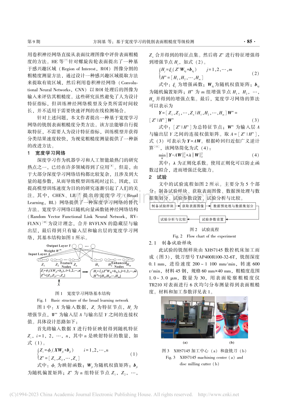 基于宽度学习的铣削表面粗糙度等级检测_方润基.pdf_第2页