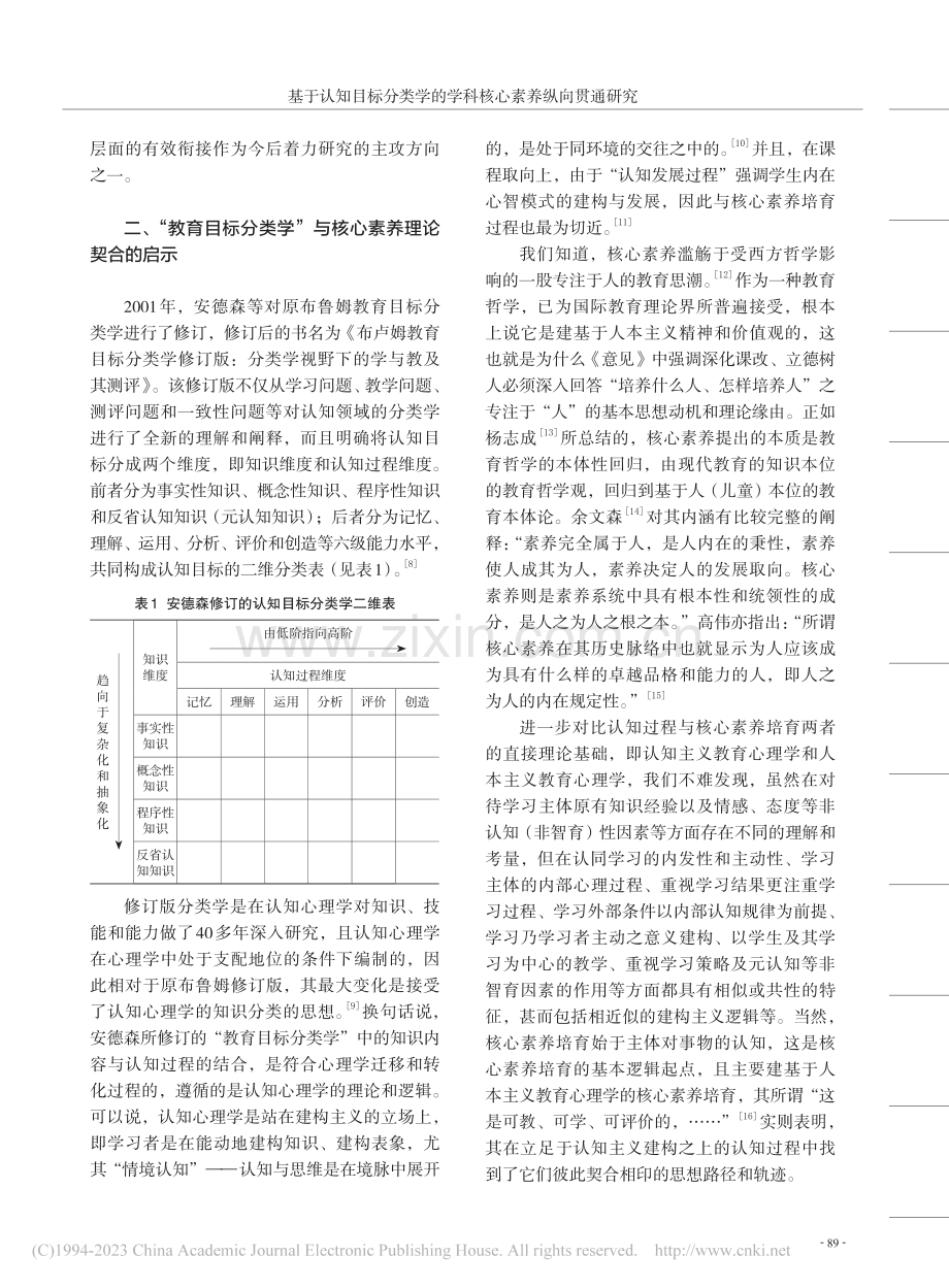 基于认知目标分类学的学科核心素养纵向贯通研究_史威.pdf_第3页