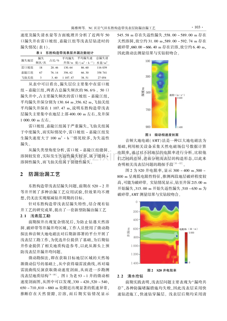 NC页岩气田东胜构造带浅表层防漏治漏工艺_陈雅辉.pdf_第2页