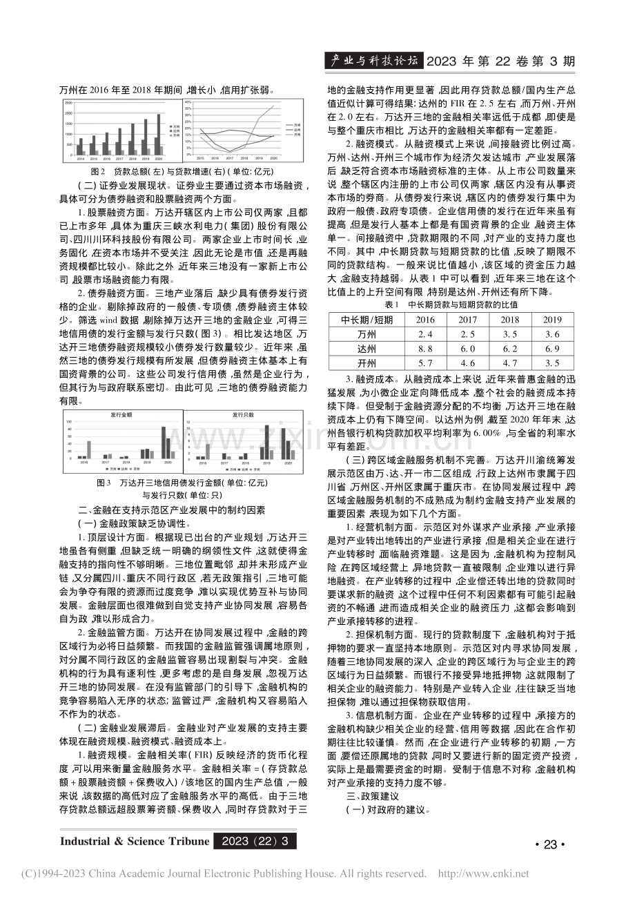 金融支持产业协同发展研究_...达开川渝统筹发展示范区实践_唐彬彬.pdf_第2页