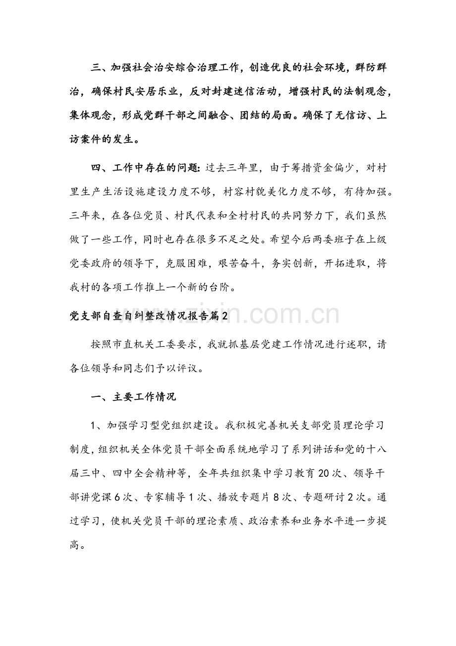 党支部自查自纠整改情况报告（7篇）文稿汇编.docx_第3页