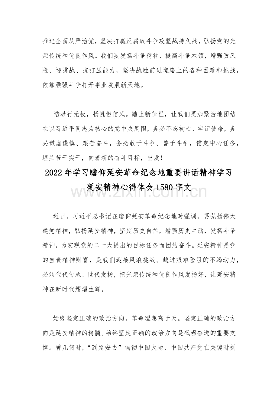 学习瞻仰延安革命纪念地重要讲话心得稿2篇.docx_第3页