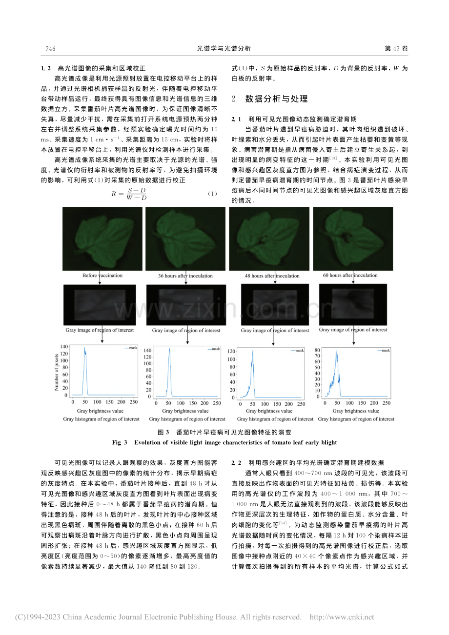 降维降噪处理对番茄早疫病潜育期高光谱识别效果的影响_胡政.pdf_第3页