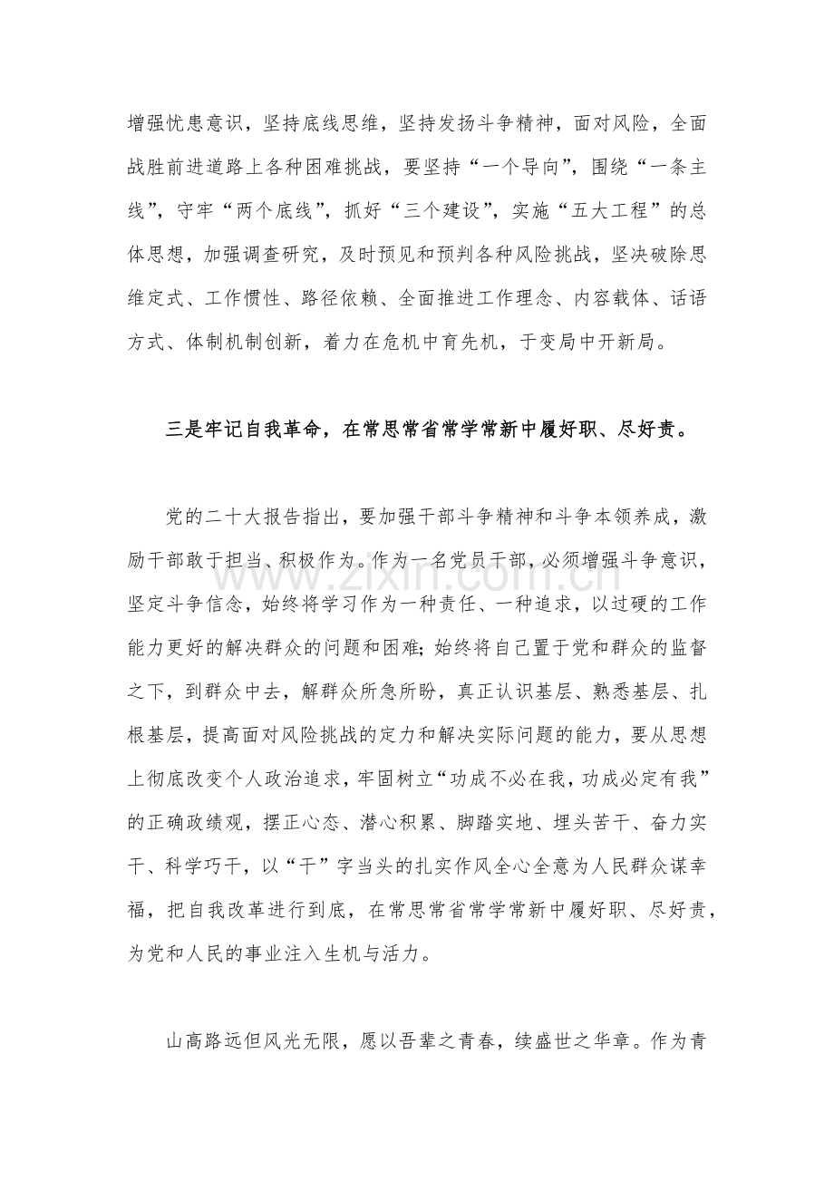 2022年11月、12月理论学习中心组专题学习研讨交流发言材料（20篇）大汇编【供参考可选用】.docx_第3页