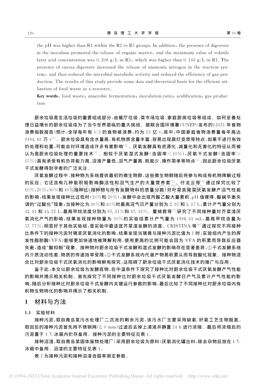 接种比对厨余垃圾干式厌氧发酵性能影响_秦丞志.pdf_第2页