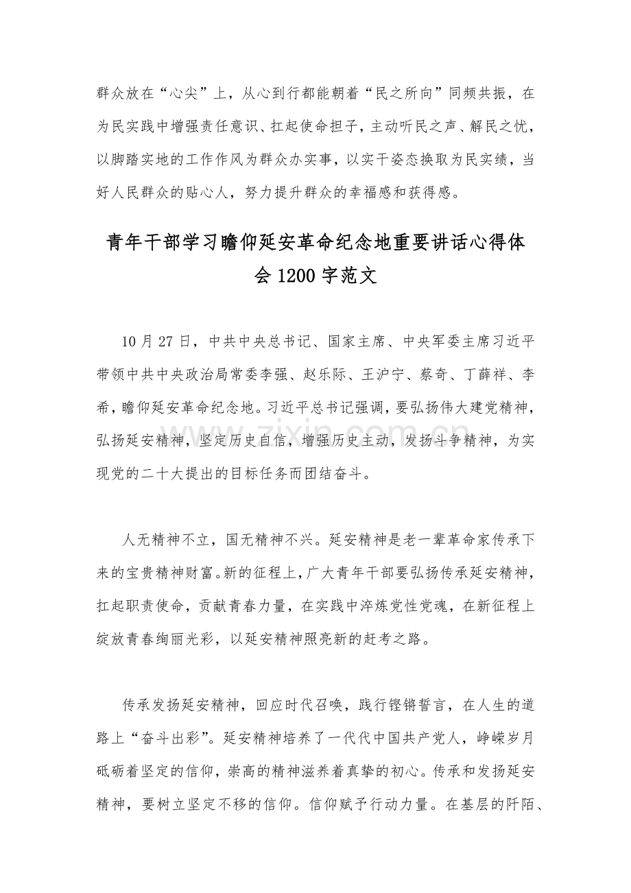 全面学习瞻仰延安革命纪念地重要讲话体会心得两份稿.docx_第3页