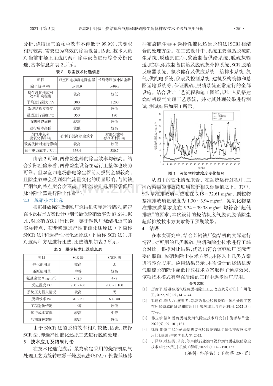 钢铁厂烧结机废气脱硫脱硝除...超低排放技术比选与应用分析_赵志刚.pdf_第2页