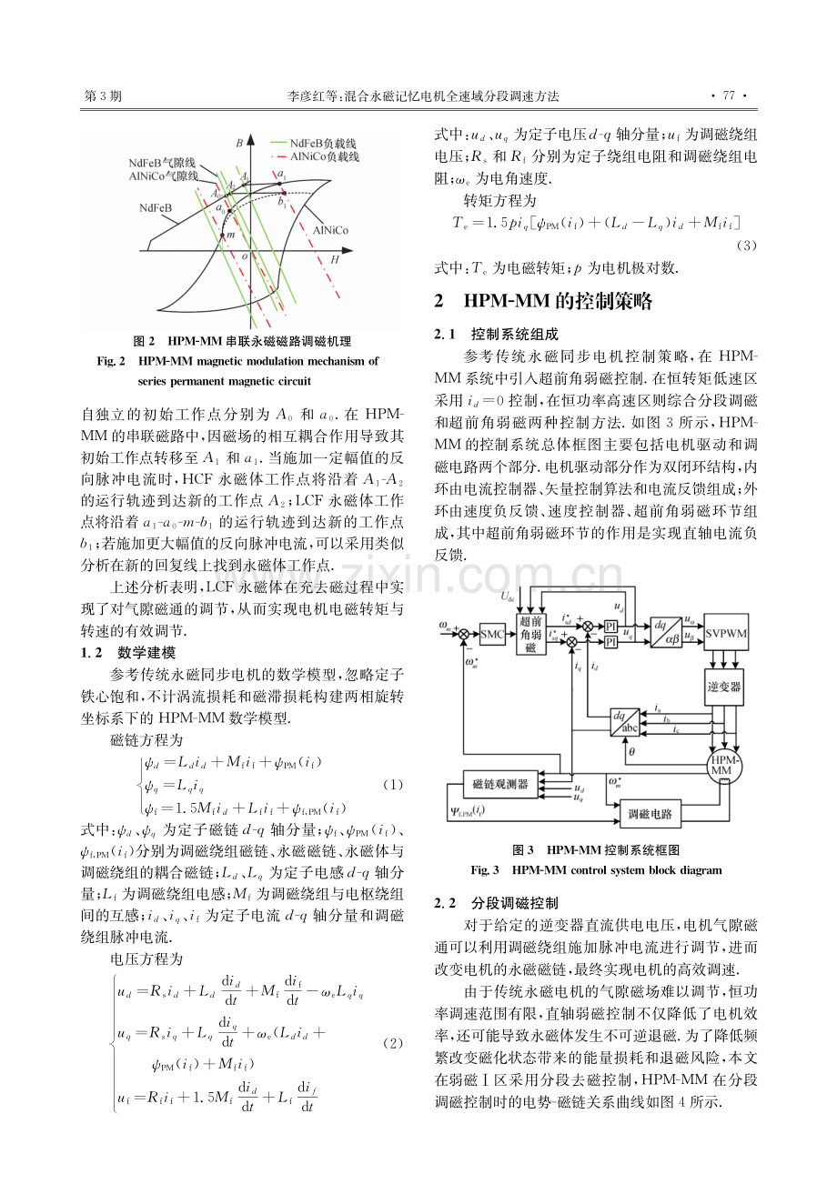 混合永磁记忆电机全速域分段调速方法_李彦红.pdf_第3页