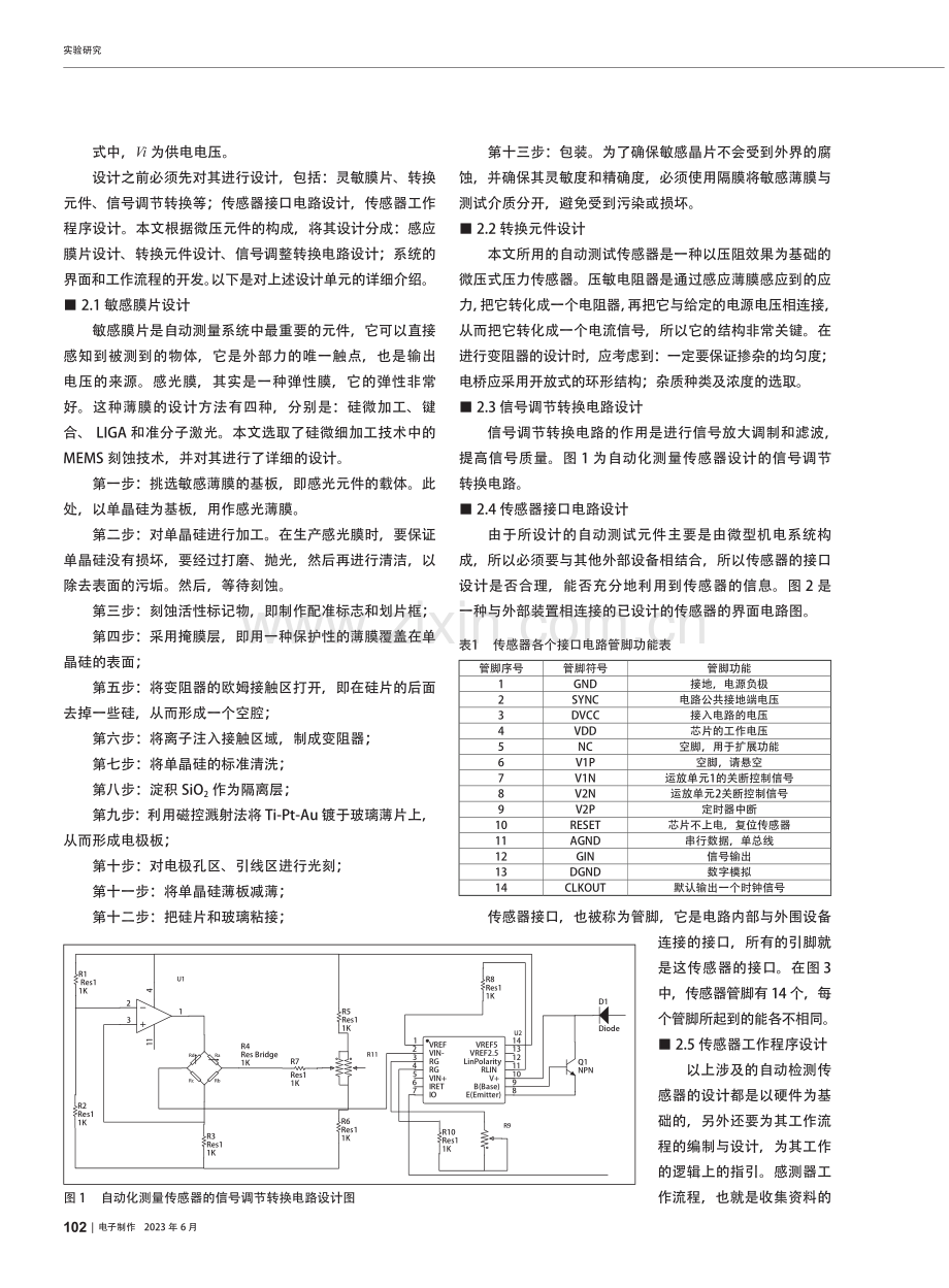 基于面向微机械电子技术的自动化测量传感器设计研究_代响林.pdf_第2页