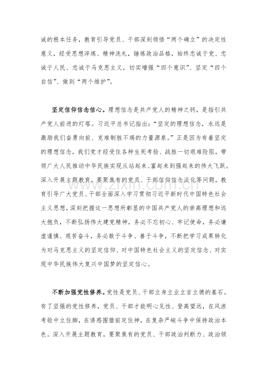 2023年在主题教育工作会议上的重要讲话精神学习心得研讨发言稿(六篇)与主题教育专题内容理论学习计划安排(3篇)供参考.docx_第2页