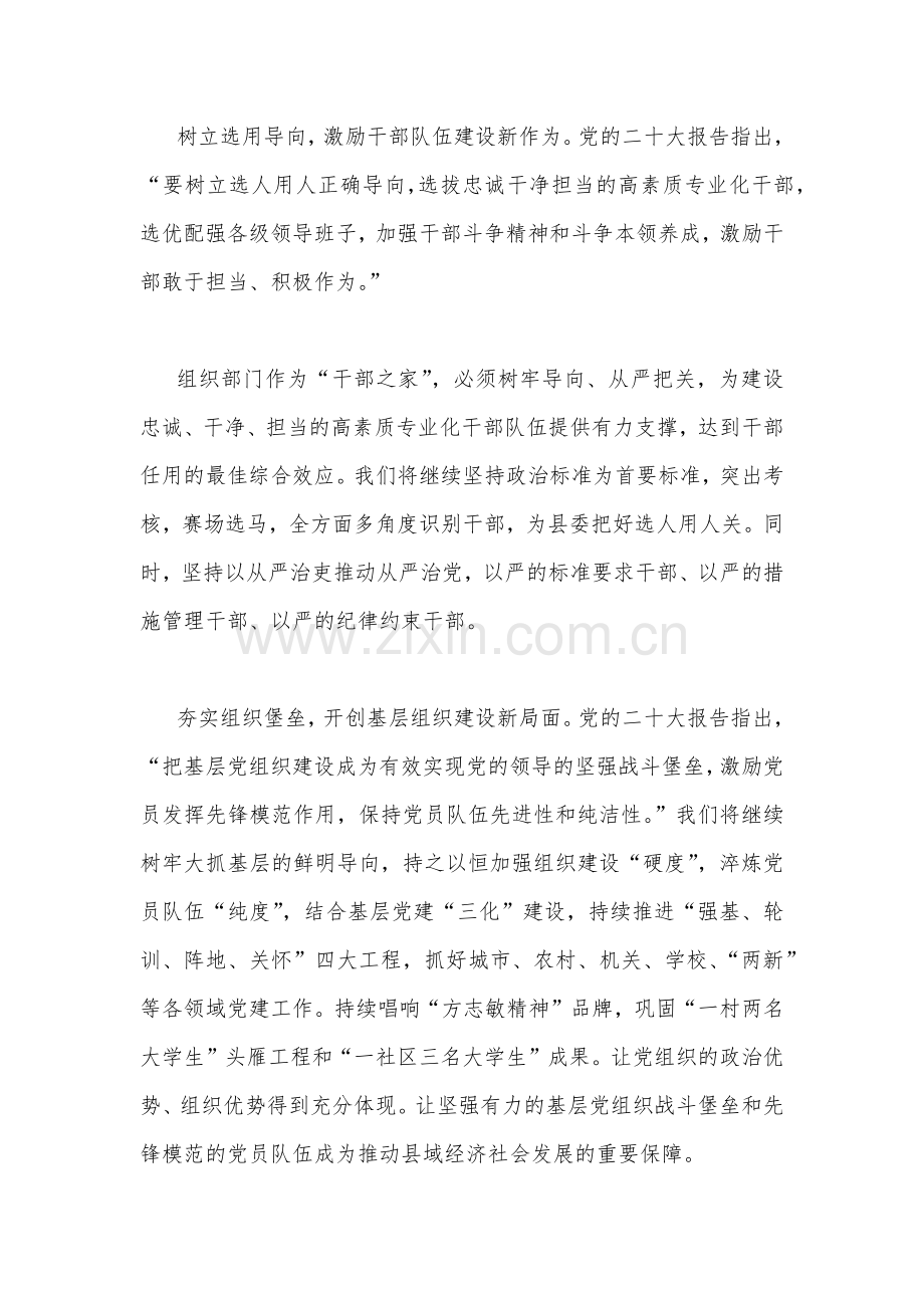 县委组织部副部长、县委“两新”工委书记、县委办公室主任学习贯彻党的二20十大精神心得体会（2篇稿）.docx_第2页