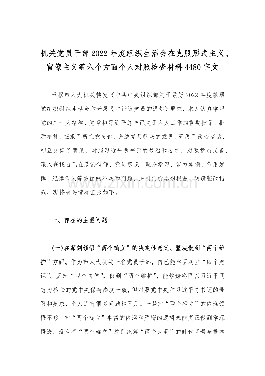 在牢记“国之大者”、为党分忧、为党奉献、坚持人民至上、解决群众急难愁盼问题对照检查材料（12份）供参考.docx_第2页