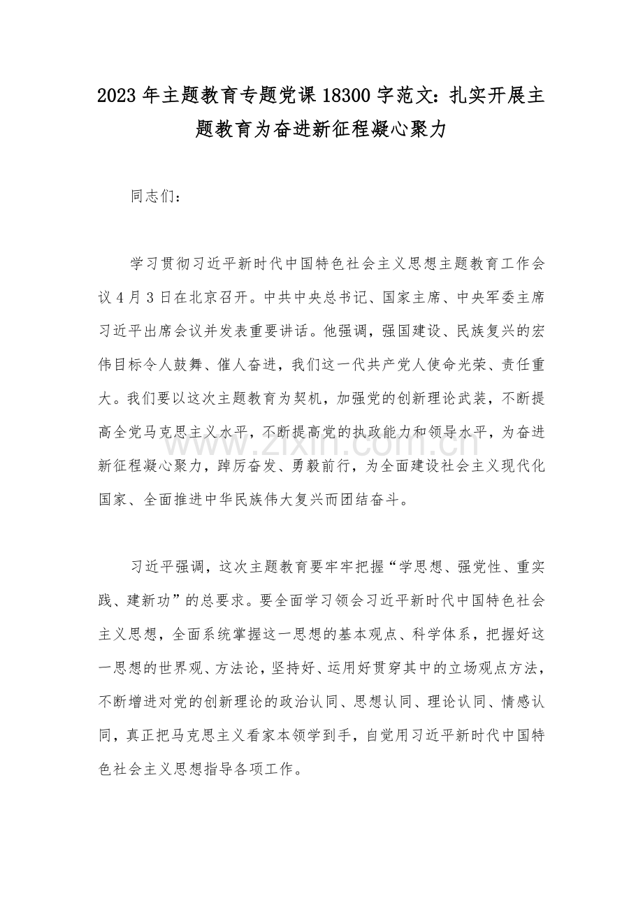 2023年主题教育专题党课讲稿与工作会议上讲话提纲【10篇】.docx_第2页