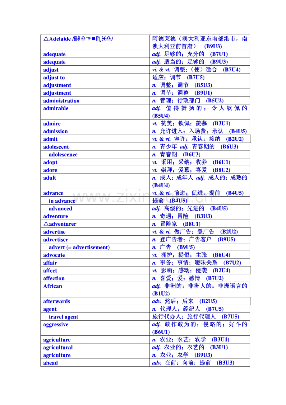 人教版新课标高中英语单词Books1-9(按字母顺序).pdf_第3页