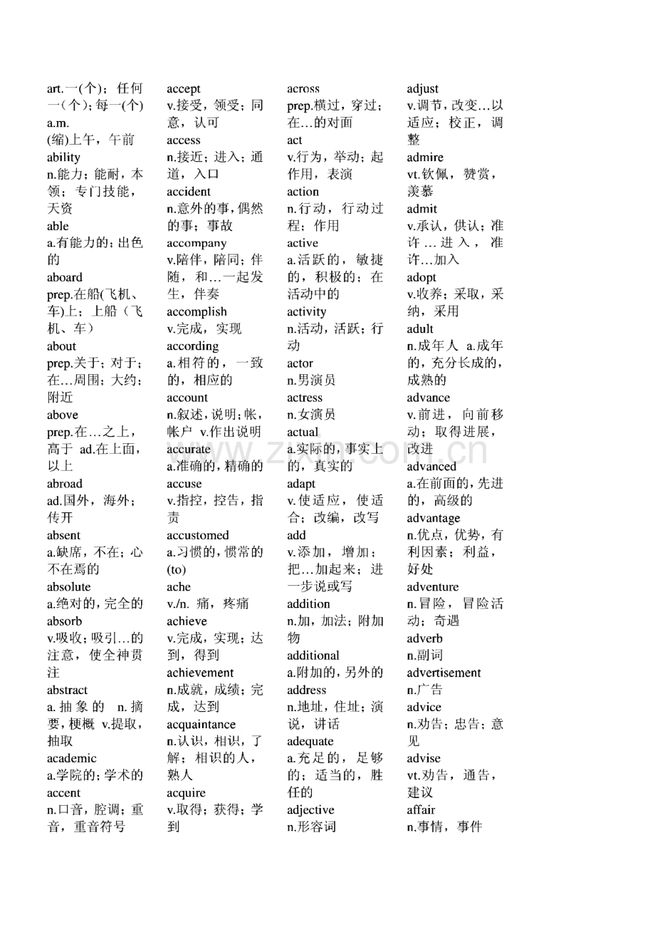 成人高考专升本英语词汇表.pdf_第1页