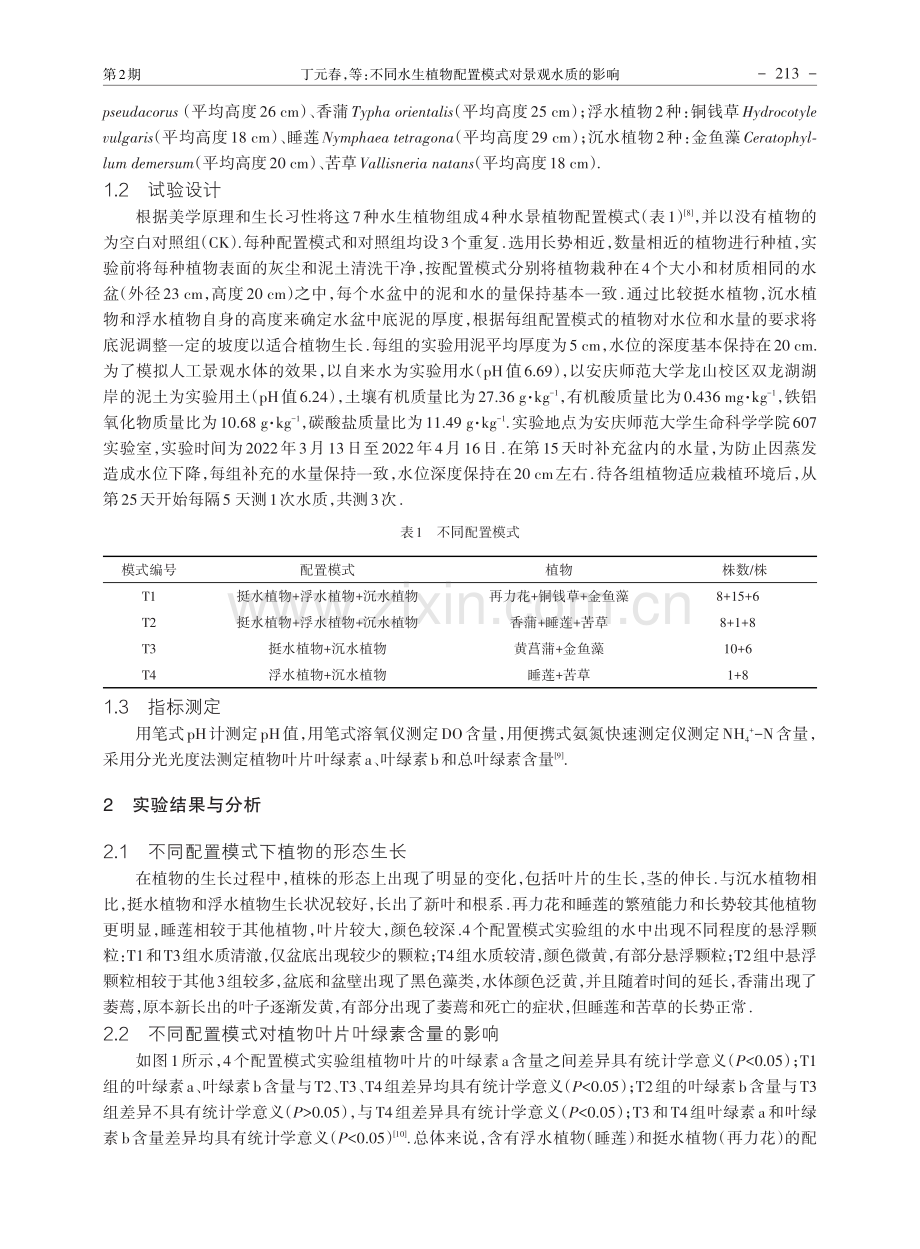 不同水生植物配置模式对景观水质的影响_丁元春.pdf_第2页