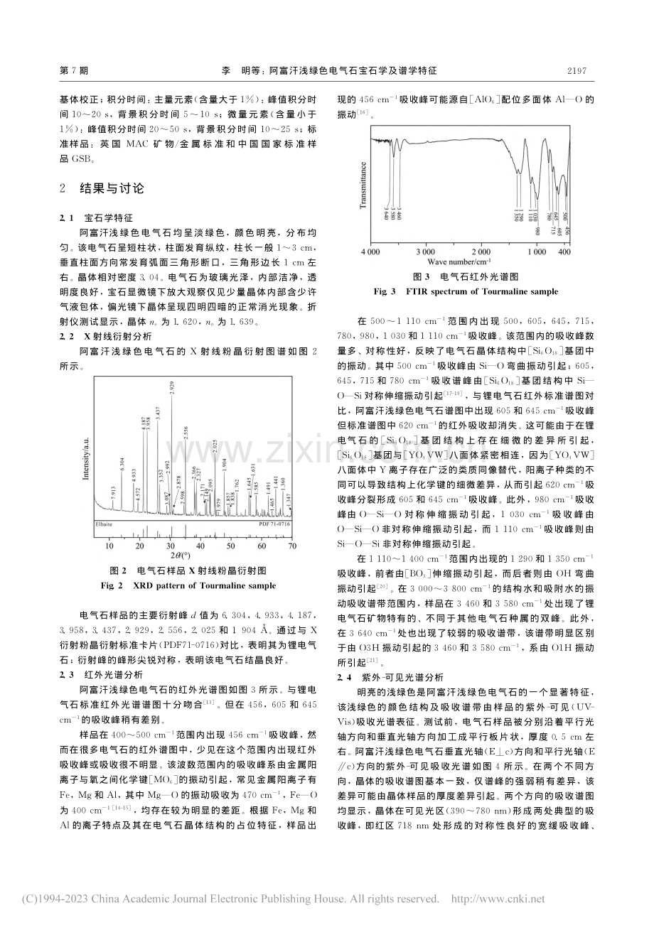 阿富汗浅绿色电气石宝石学及谱学特征_李明.pdf_第3页