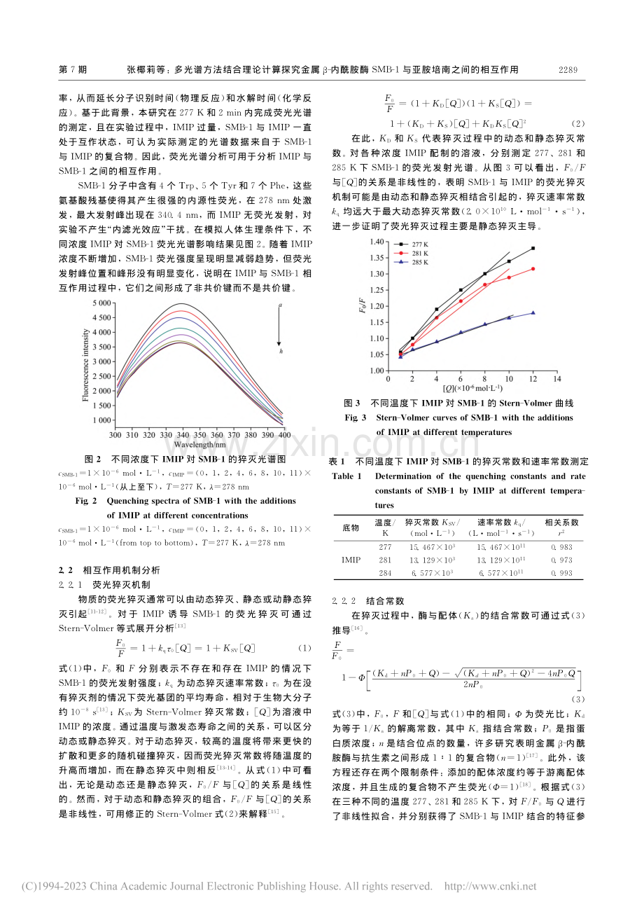 多光谱方法结合理论计算探究...1与亚胺培南之间的相互作用_张椰莉.pdf_第3页