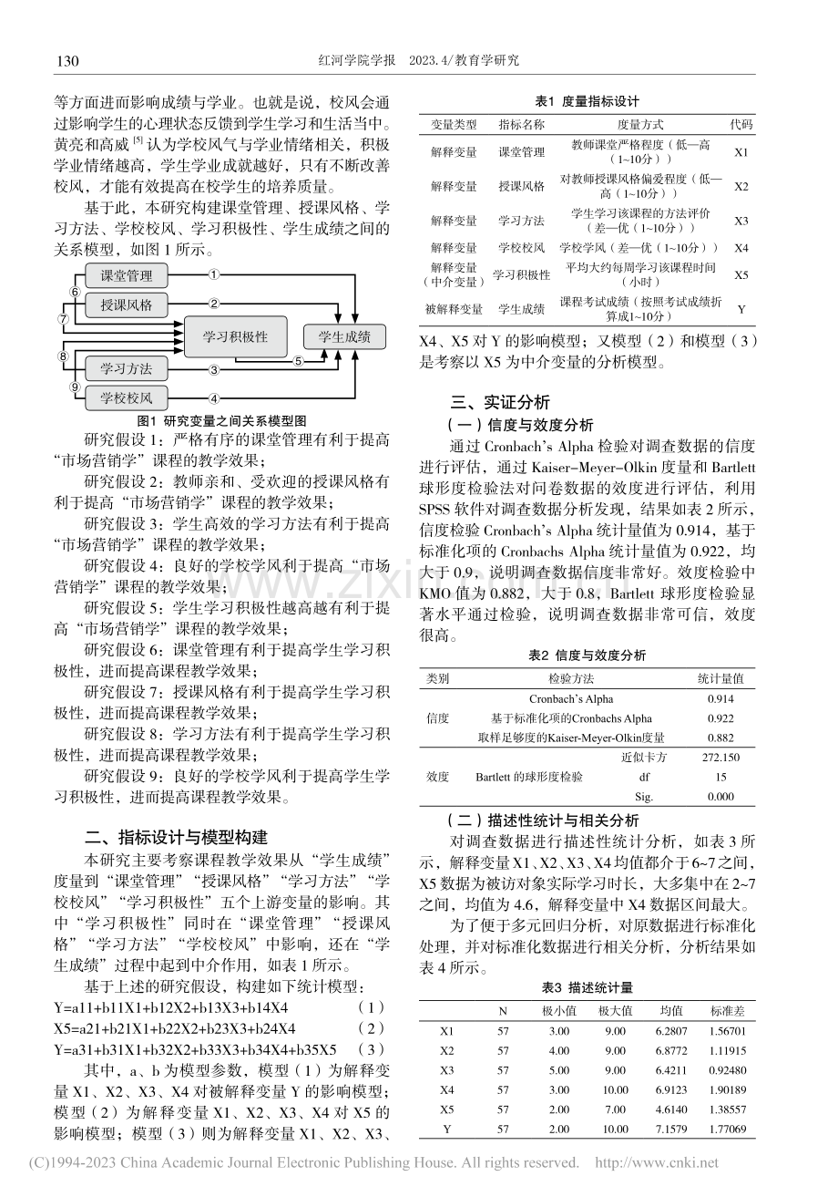 “市场营销学”课程教学效果影响因素及其效应分析_方亮.pdf_第2页