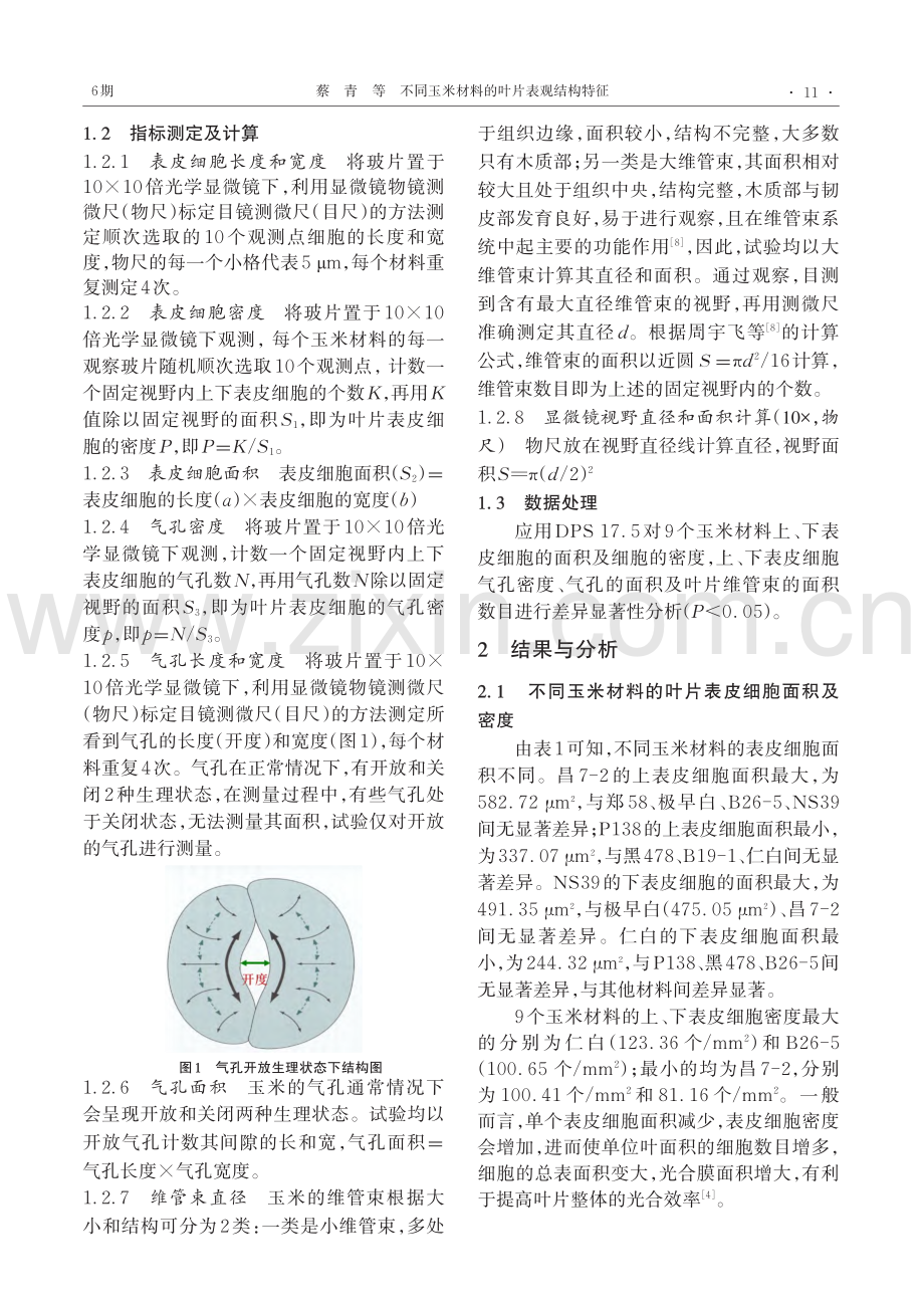 不同玉米材料的叶片表观结构特征_蔡青.pdf_第2页