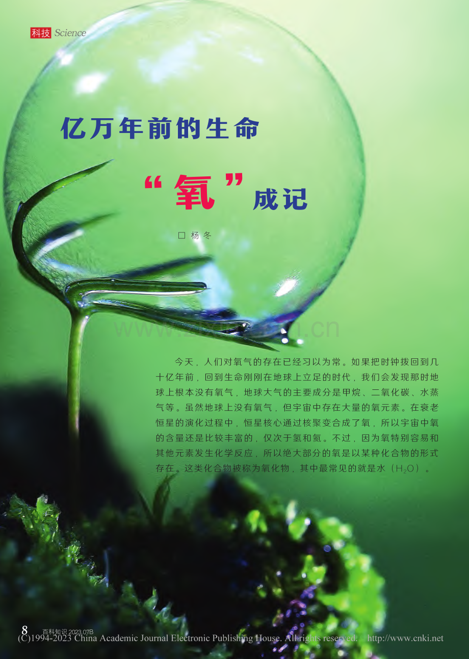 8-12 亿万年前的生命“氧”成记_杨冬.pdf_第1页