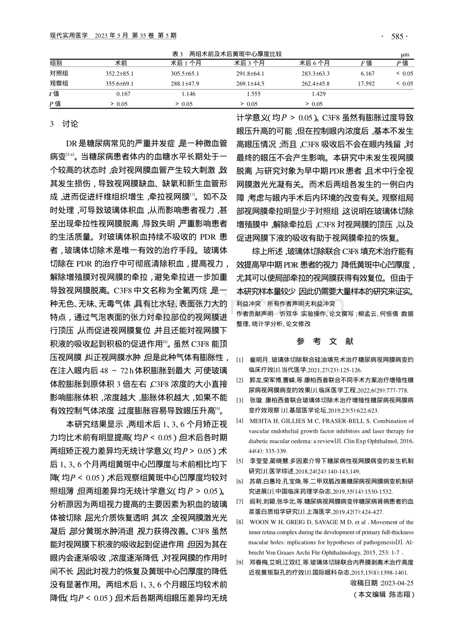 玻璃体切除联合C3F8填充...病视网膜病变的临床疗效观察_忻双华.pdf_第3页