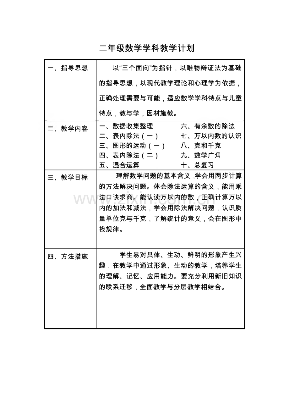 小学二年级数学下册教案(人教版).pdf_第1页