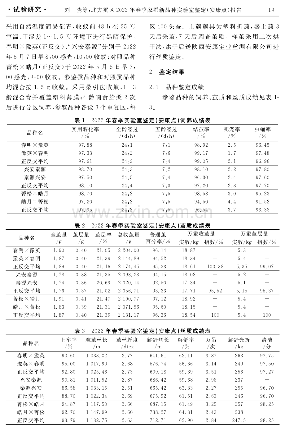 北方蚕区2022年春季家蚕新品种实验室鉴定%28安康点%29报告.pdf_第2页