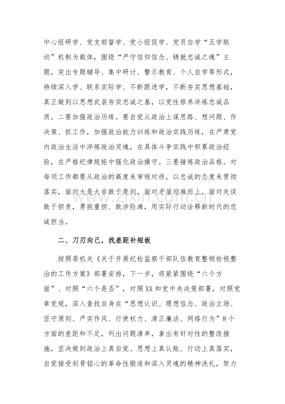 关于纪检监察干部参加教育整顿心得体会汇报范文.docx_第2页