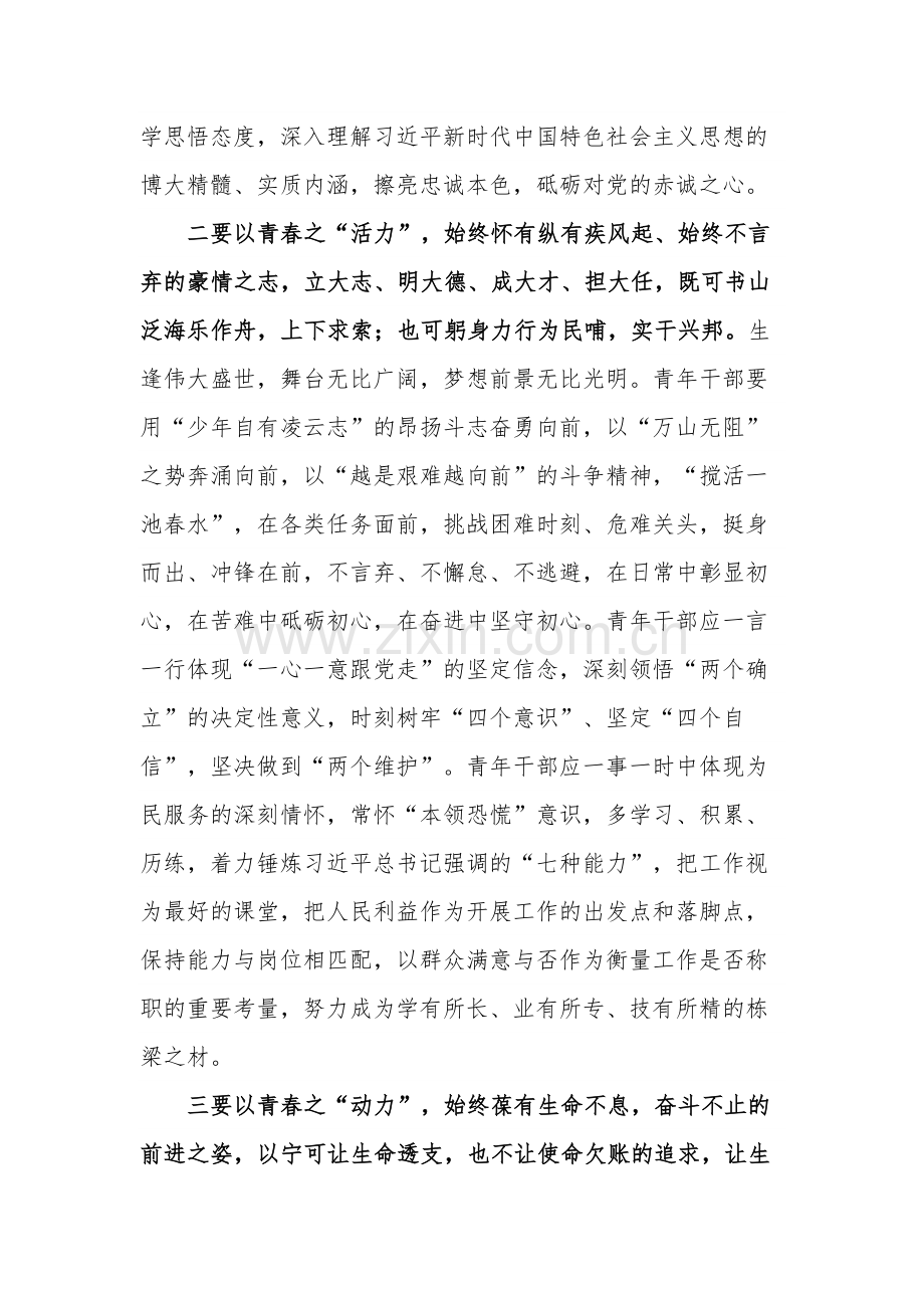 在专题读书班上的交流发言材料2篇合集(青年干部).docx_第3页