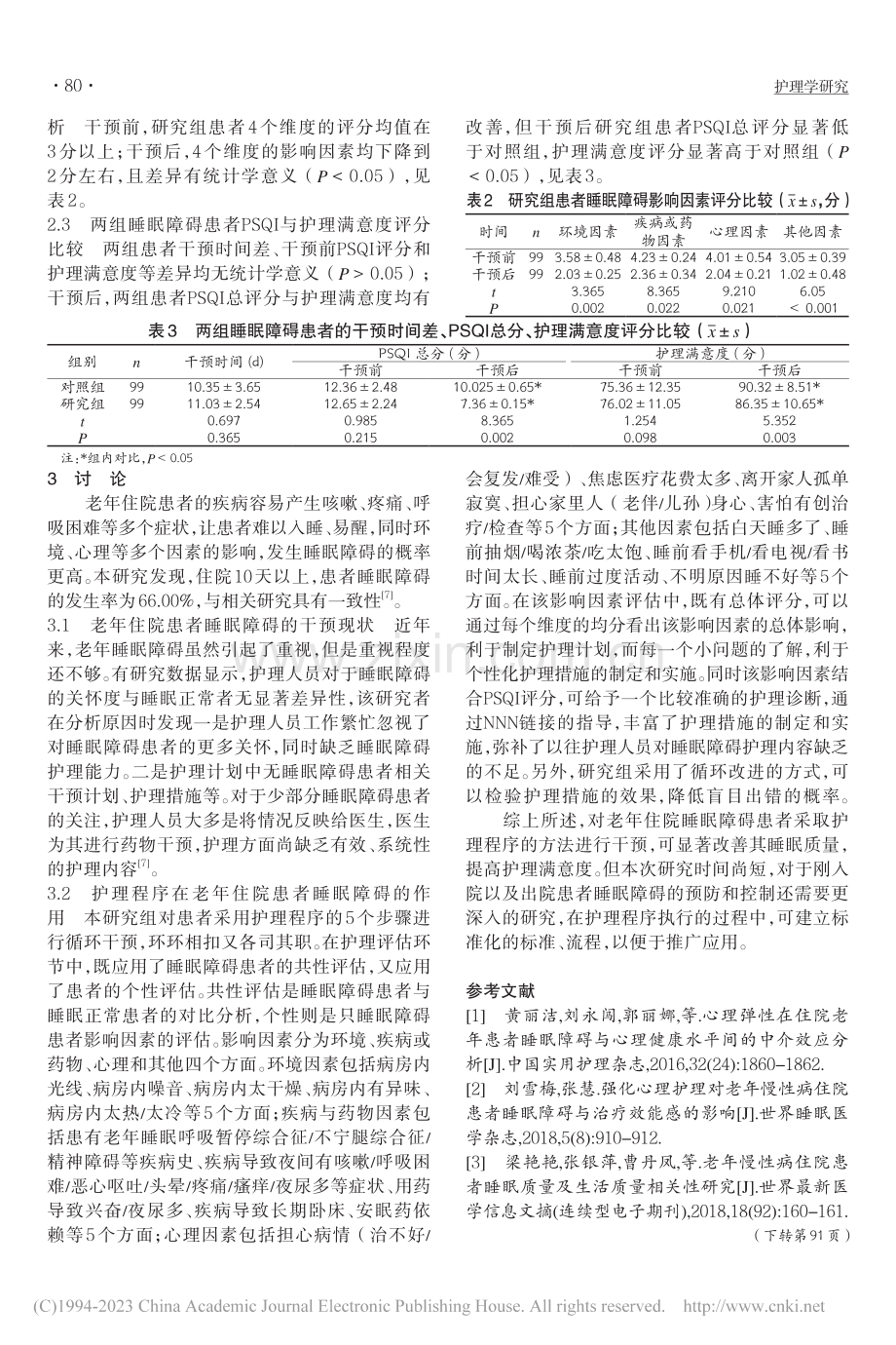 老年住院患者睡眠障碍影响因素分析及护理干预初探_高吉萍.pdf_第3页