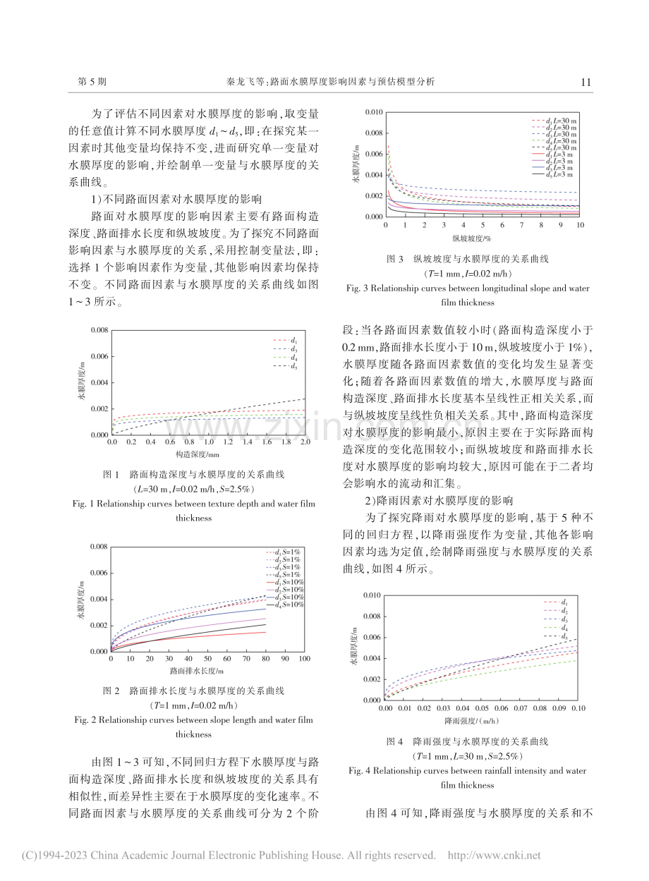 路面水膜厚度影响因素与预估模型分析_秦龙飞.pdf_第3页